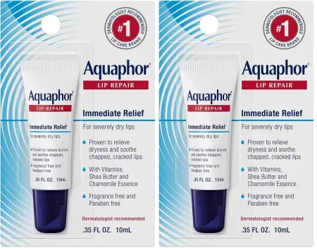 2-Pack 0.35oz Aquaphor Lip Repair Ointment Tubes