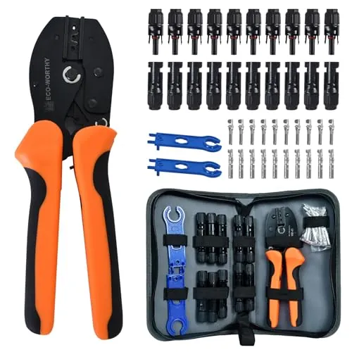 ECO-WORTHY Solar Crimper Tool Kit 13PCS with Crimper, Connectors,Spanner