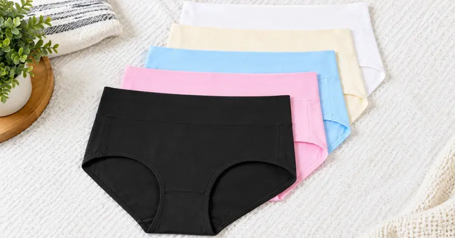 Women’s High-Waisted Cotton Underwear 5-Pack