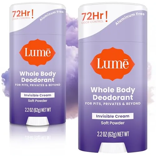 Lume Whole Body Deodorant - Cream Stick - 2.2 oz, 2 pk (Soft Powder)