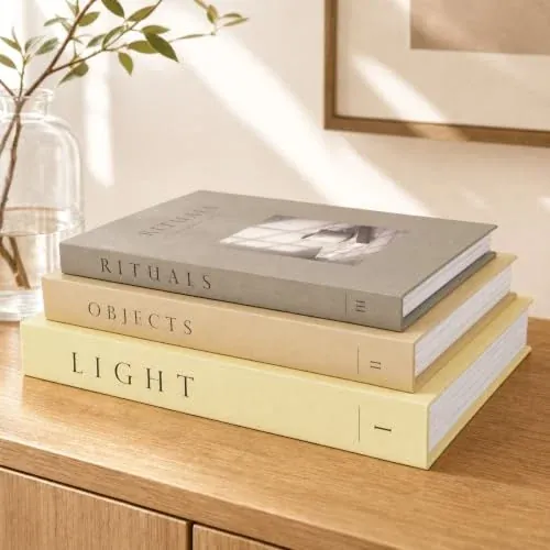 Decorative Faux Books Set of 3 for Coffee Table Decor