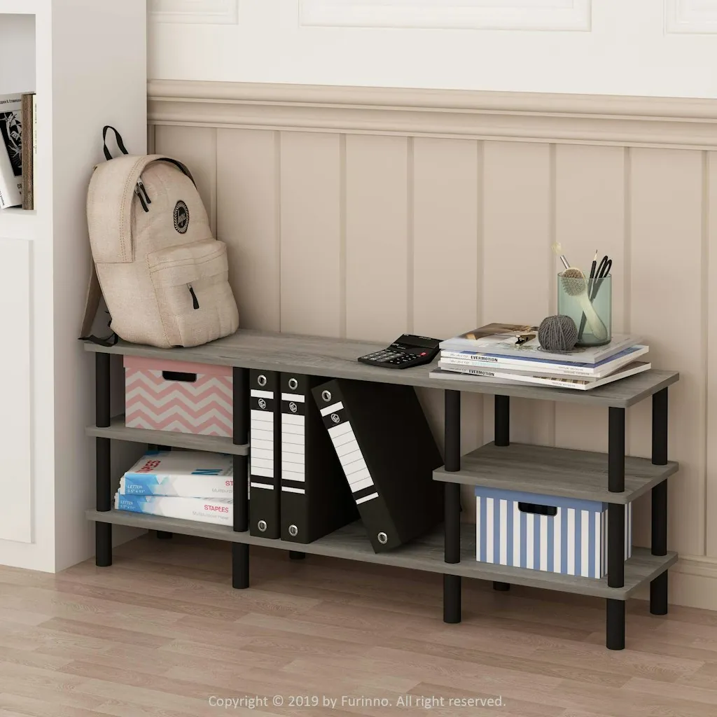 Furinno Turn-N-Tube 3-Tier TV Stand for TVs up to 55"
