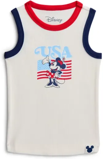 Disney Minnie Mouse Toddler Girls American Flag Graphic Tank Top 12M-5T