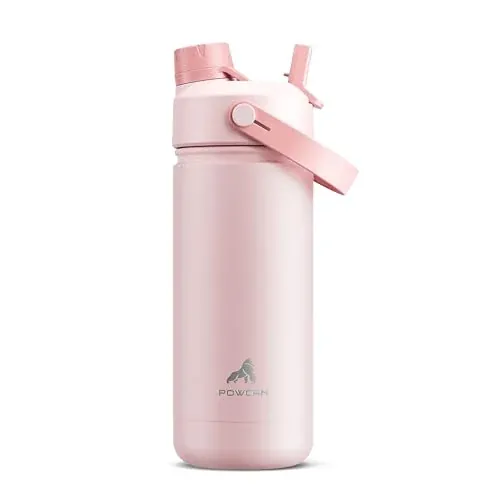 18-Oz Kids Powcan Insulated Stainless Steel Water Bottle w/ 2-in-1 Straw & Spout Lid (Cotton Candy)