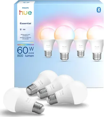 4-Pack Philips Hue Essential LED A19 Smart Bulbs (Like New)
