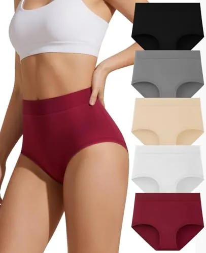 Women’s Cotton High Waisted Underwear 5-Pack