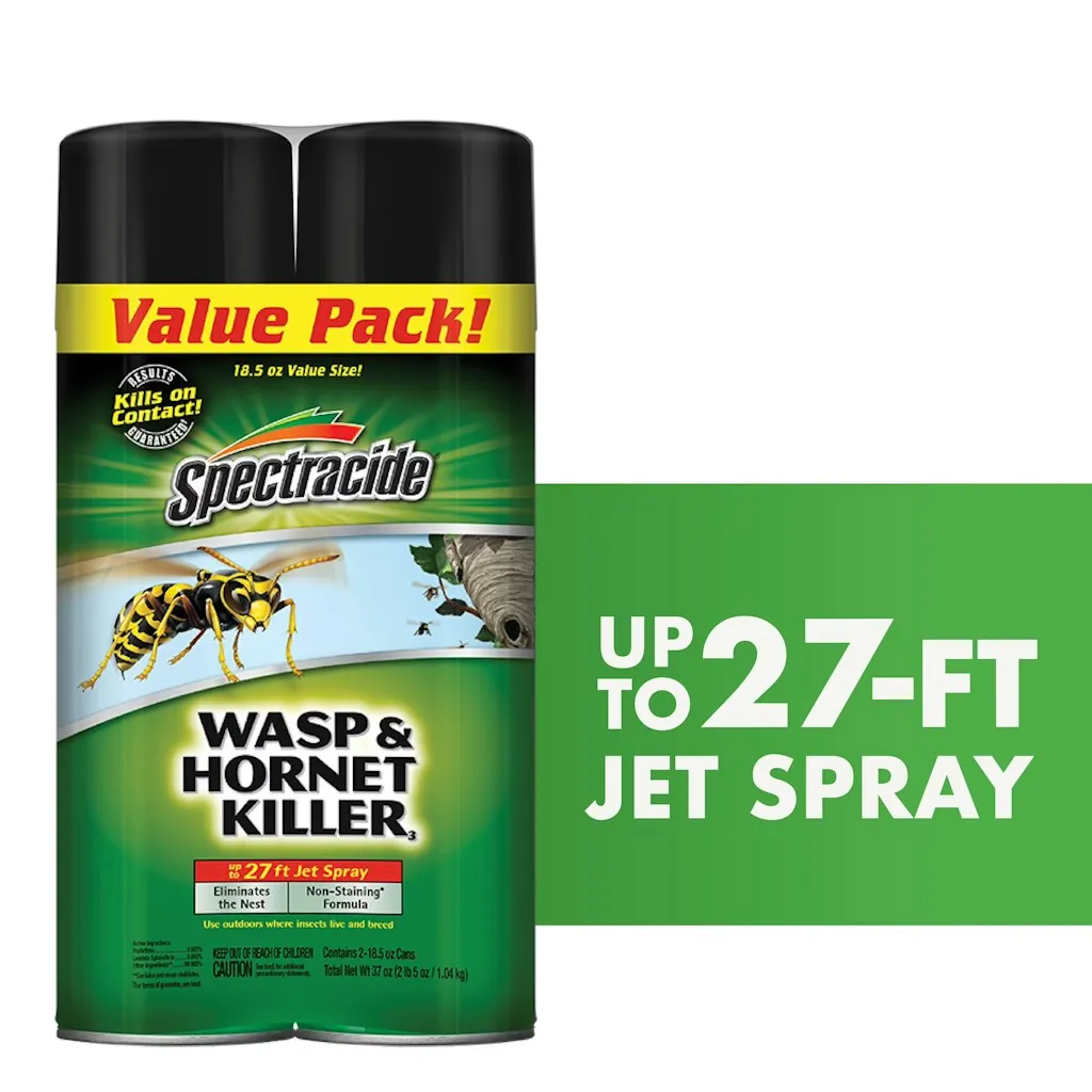 Spectracide Wasp & Hornet Killer Aerosol Spray, Twin Value Pack, 18.5 oz.