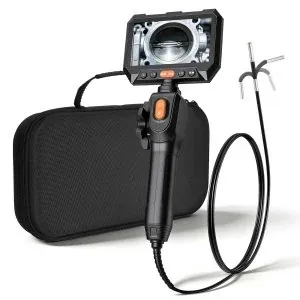 VEVOR Articulating Borescope with 0.15" Ultra Slim Lens and 5" IPS Screen