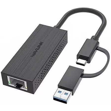 Wavlink USB-C to USB-A to 2.5G Ethernet Converter Adapter (Black)