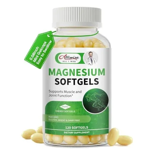 Alliwise Magnesium Glycinate 500mg Softgels 120-Count