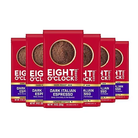 6-Pk. 10-Oz. Eight O'Clock Dark Roast Ground Coffee (Dark Italian Espresso)