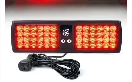 Xprite 48-LED Visor Strobe w/ 12V Car Adapter, Straps