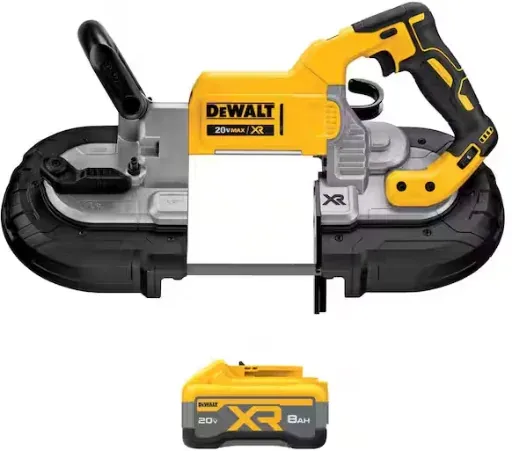 DeWalt 20V Max XR Lithium-Ion Cordless Brushless Deep Cut Band Saw with 8.0Ah Battery