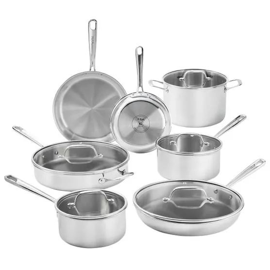 T-fal 12-Piece Tri-Ply Stainless Steel Cookware Set