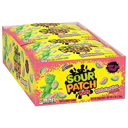 24-Pk 2oz. Sour Patch Kids Soft & Chewy Gummy Candy Bags (Watermelon)