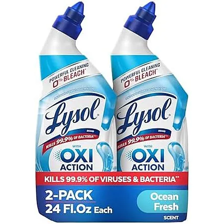 2-Pk 24-Oz Lysol Toilet Bowl Cleaner Gel w/ OXI Action (Ocean Fresh)