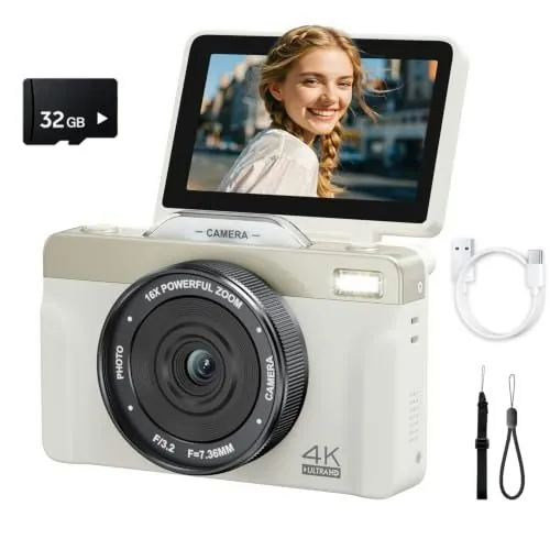 Ikucam 4K 64MP Digital Point and Shoot Vlogging Camera