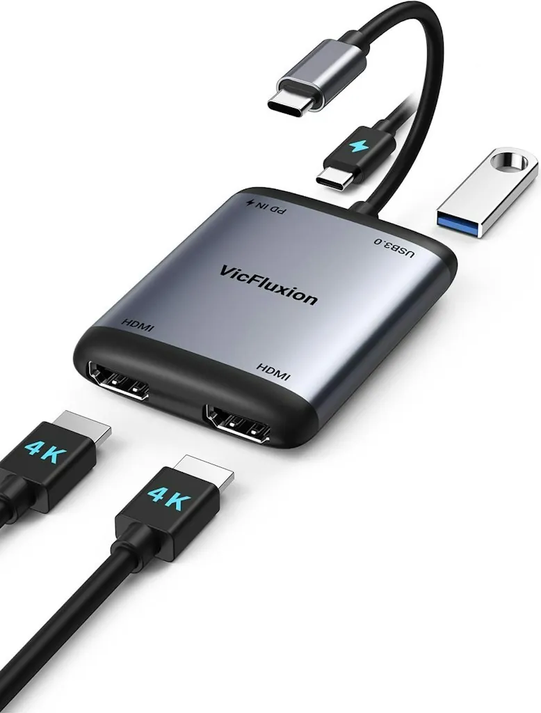 USB-C to Dual HDMI Adapter w/ 90W PD Charging