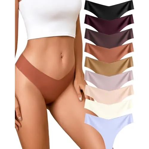 Take Talk Womens 9 Pack Seamless Thongs No Show Workout Panties