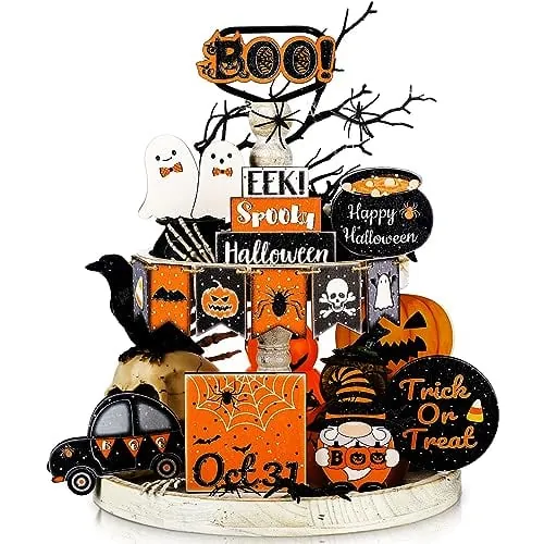 Thyle 15-Piece Halloween Tiered Tray Decor Set