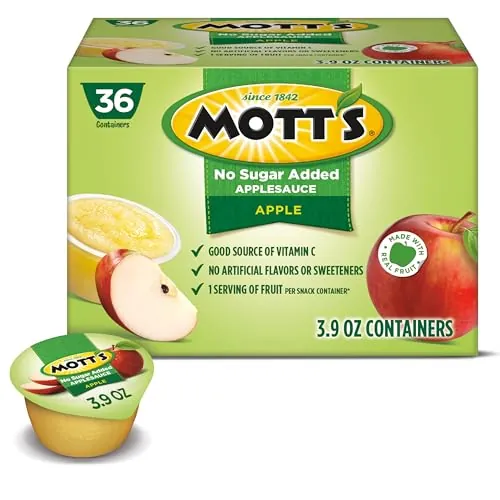 Mott’s No Sugar Added Applesauce Cups 36-Count