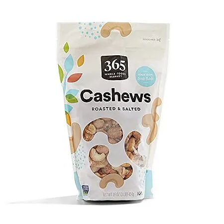 Select Accts: 16-Oz 365 by Whole Foods Market Roasted & Salted Cashews