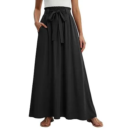 Lepunuo Women's High-Waisted Flowy Maxi Skirt w/ Pockets (Various)