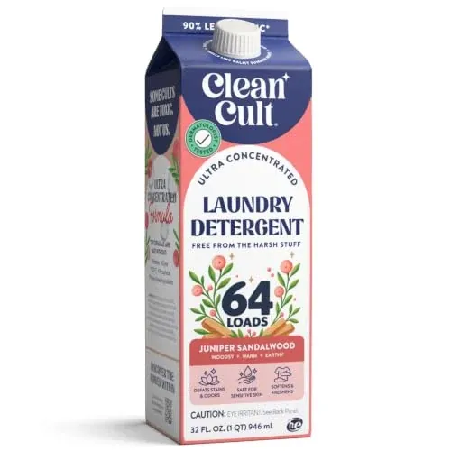 Cleancult Ultra Concentrated Liquid Laundry Detergent Soap 32-Oz (Juniper Sandalwood)
