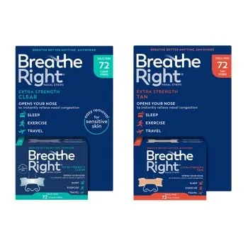 Breathe Right Extra Strength Nasal Strips, 72 Count