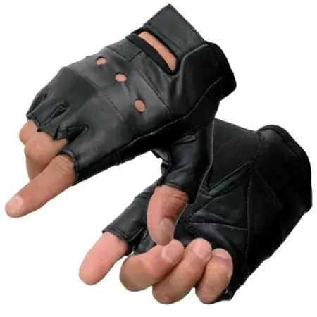 Milwaukee Leather Men's Gel Padded Fingerless Motorcycle Gloves