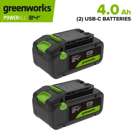 2-Pack Greenworks PowerAll 24V Battery w/ (2) 4.0 Ah Batteries