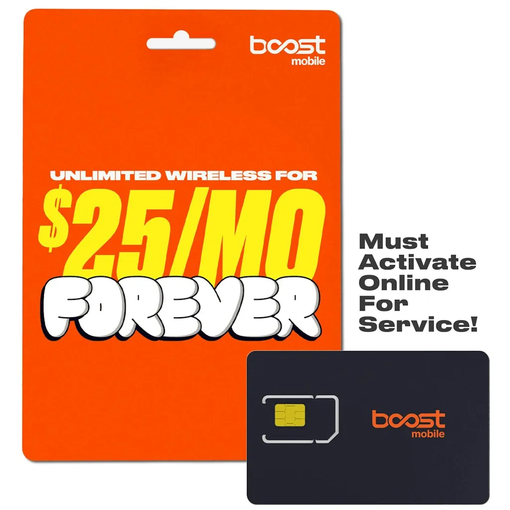 Boost Mobile SIM Kit w/ First Month of $25 Unlimited Plan