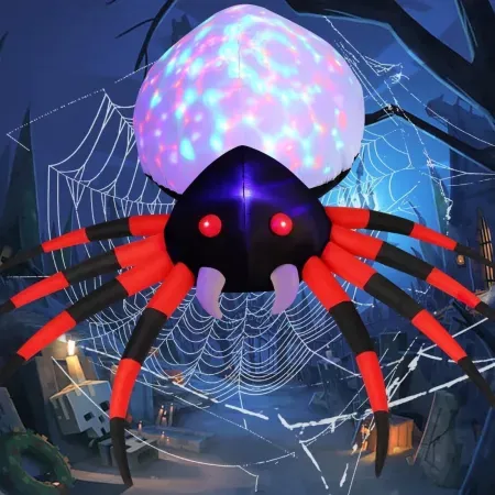 GOOSH Halloween Inflatable 5' Halloween Spider with LED Lights