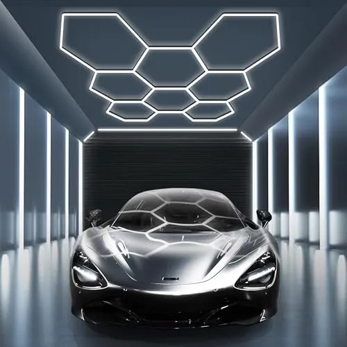 Modern 8-Grid Hexagon Garage Lights
