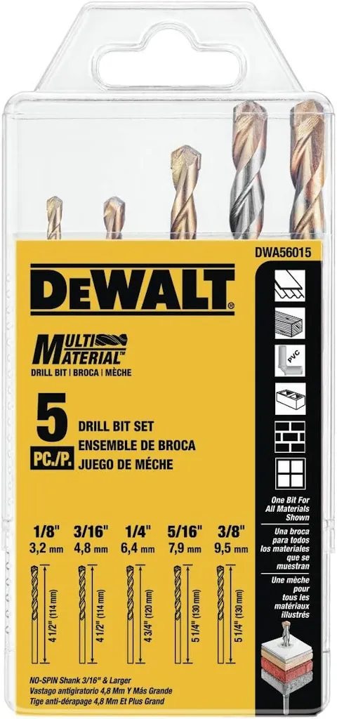 DeWalt Multi-Material 5-Piece Drill Bit Set