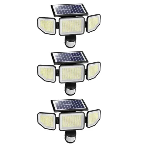 Onforu 4500LM 3-Head Solar Security Lights, 3-Pack