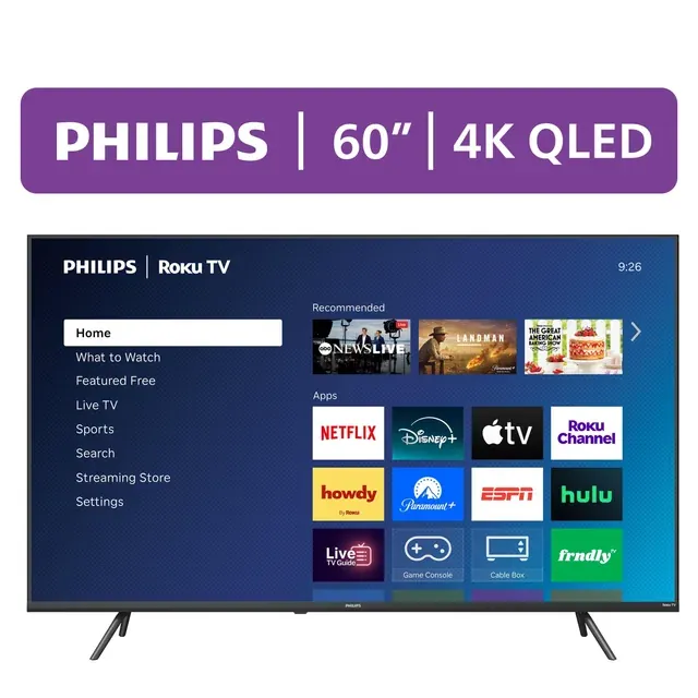 Philips 60" QLED 4K 60Hz Roku Smart TV (60PQL7656/F7)