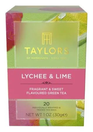 6-Pack 20-Count Taylors of Harrogate Lychee & Lime Green Tea Bags