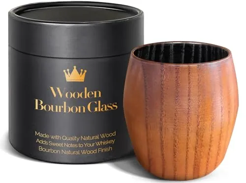 10-Ounce Charred Wooden Bourbon Drinking Glass