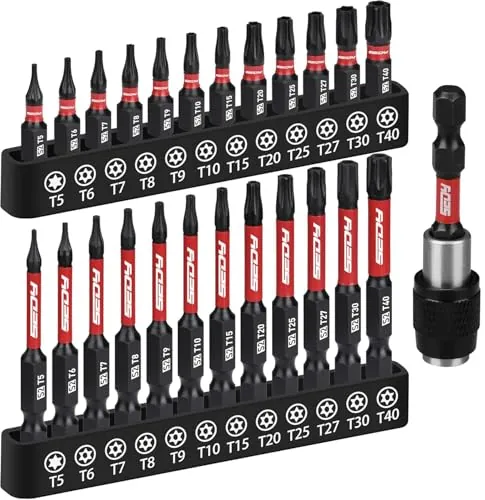 SEDY 25-Piece Torx Bit Set, 1''&2.5'' Security Tamper Proof Torx Impact Screwdriver Bits