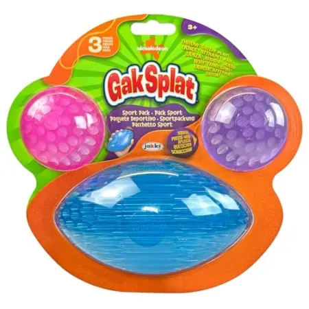 Nickelodeon Gak Splat 2 Balls + 1 Football Sport Pack