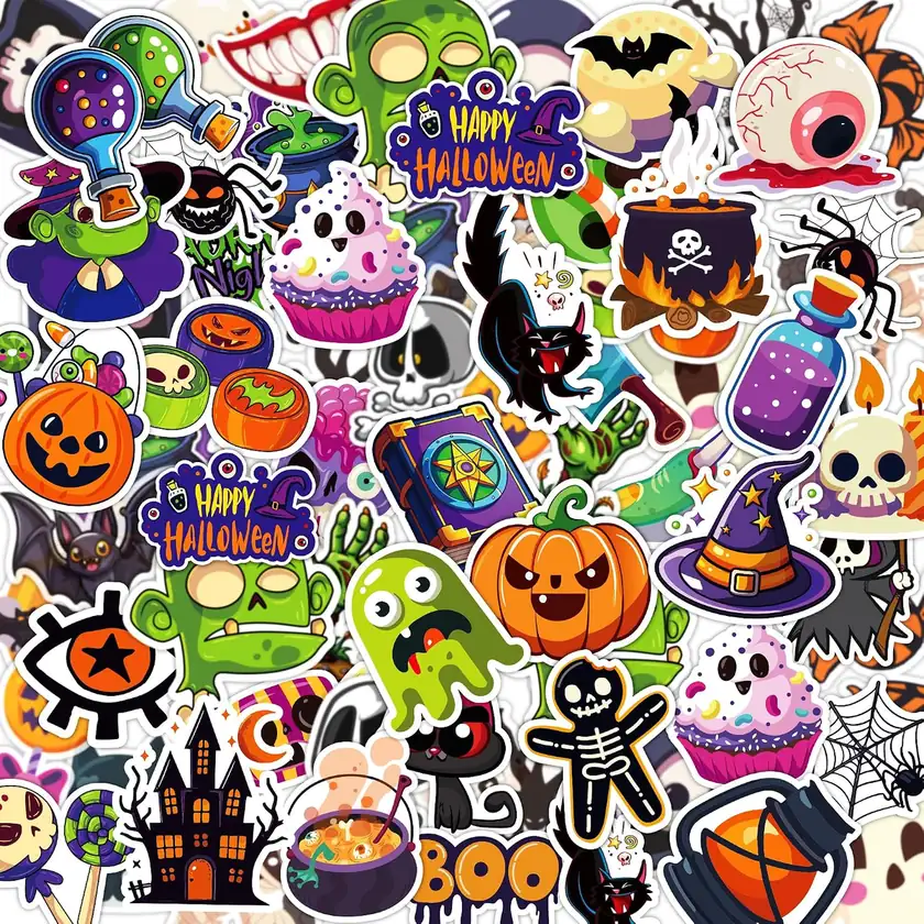 Riccioofy Halloween Stickers 100-Pieces
