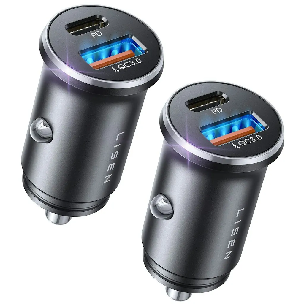Lisen 48W USB-C Car Charger Adapter 2-Pack