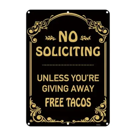 ZinClue 10" x 14" Aluminum No Soliciting Sign