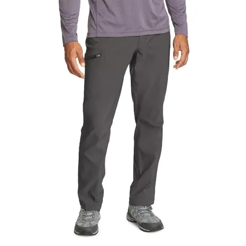 Eddie Bauer Men's Athletic Fit Fixed Waist Active Performance Rainier Pants Dark Smoke Rainier 34W x 30L
