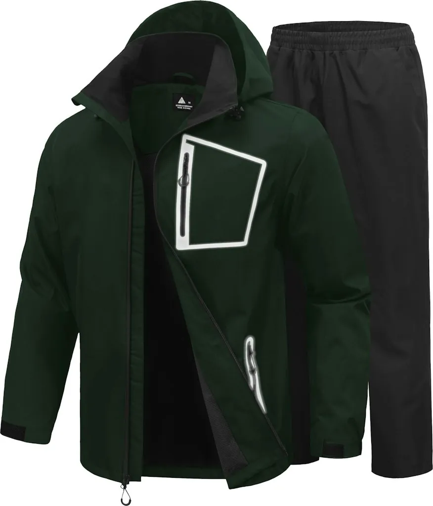 SWISSWELL Men's Reflective Waterproof Rain Suit