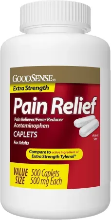 500-Count GoodSense Extra Strength 500 mg Pain Relief Acetaminophen Caplets