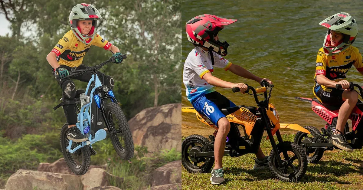 DM14 48V Electric Dirt Bike for Kids Age 8-14 down at a