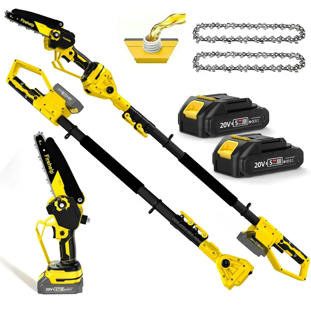 Firehelp 2-in-1 6" Cordless Electric Pole Saw & Mini Chainsaw