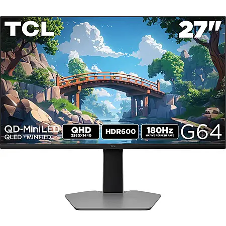 27" TCL G64 1440p 180Hz 1ms QLED FreeSync Premium Monitor